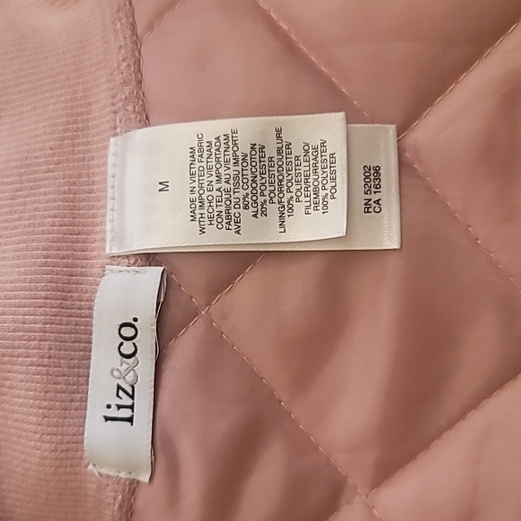 Liz & Co. Y2K Pink Velvet Quilted Vest Medium - Picture 4 of 4
